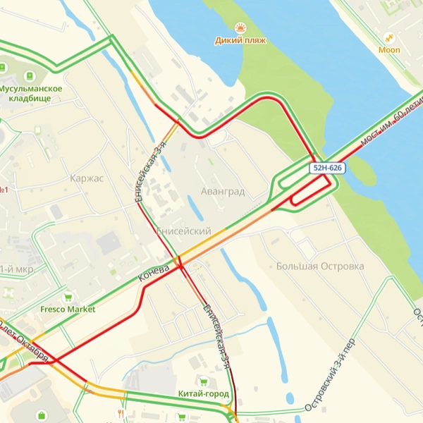 На Левобережье ситуация не самая приятная | Источник: 2gis.ru
