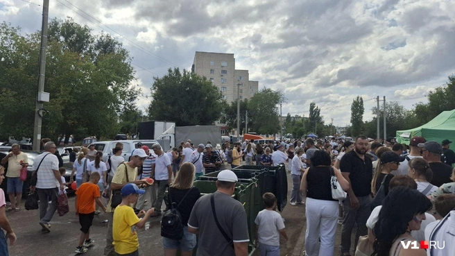 «Камышинским обжорам» предстояло отстоять длинную очередь за одной долькой | Источник: Тимофей Крылов / V1.RU