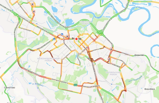 Сейчас проехать будет трудно везде | Источник: yandex.ru/maps