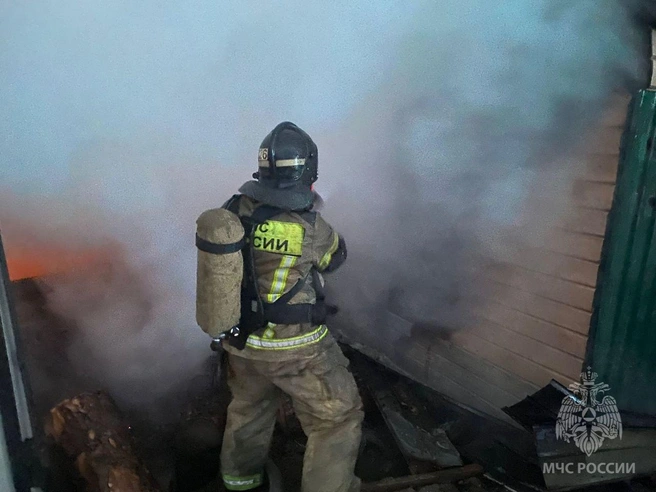 Люди сами покинули горящие строения | Источник: пресс-служба МЧС по Алтайскому краю