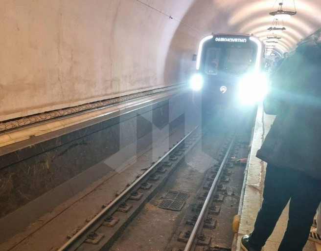 Сбой на зеленой ветке метро | Источник: Московская Хроника / T.me
