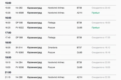 Рейсы из Калининграда в Петербург задерживаются до пяти часов