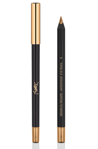 Водостойкий карандаш для глаз, YSL. В продаже в цветах: золотисто-бронзовый, изумрудный, глубокий синий, коричневый и черный.