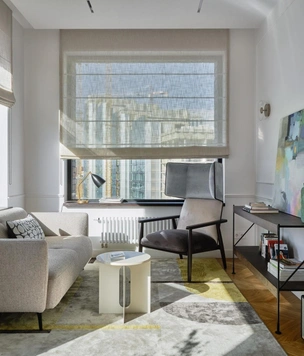 Белая квартира с цветными акцентами 55 м²