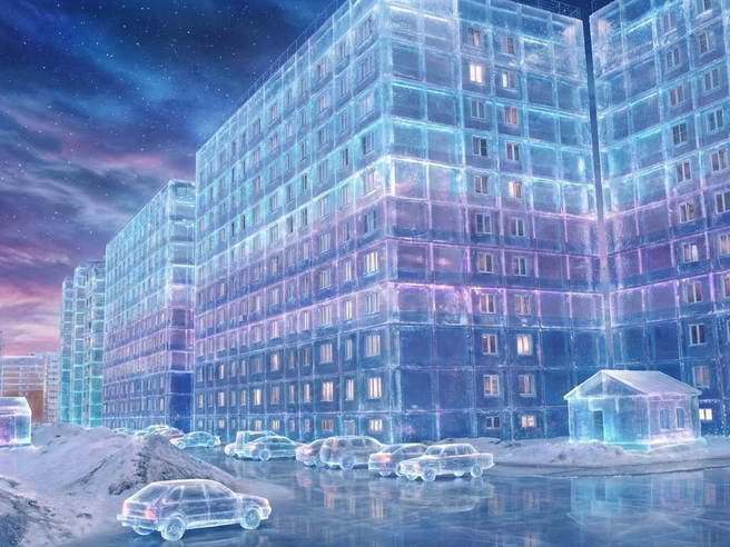 Ледяная застройка окраин напоминает защиту от потусторонних сил. В новосибирской версии «Ночного дозора» служили бы, наверное, самые недобросовестные чиновники. | Источник: Стас Соколов, Юрий Орлов / Городские медиа