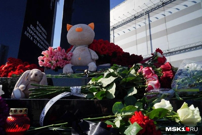 Цветов за несколько часов стало больше, ими усыпан весь мемориал | Источник: Артем Рамазани-Зубов / MSK1.RU
