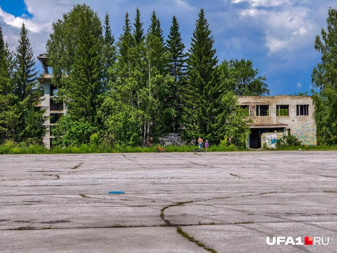 Главное здание поросло травой и деревьями | Источник: Булат Салихов / UFA1.RU