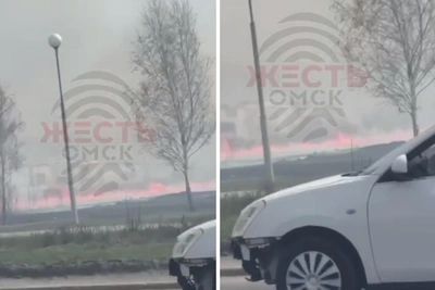 За ТК «Континент» вспыхнул сильный пожар (видео)