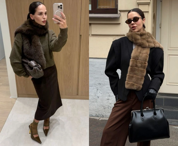 Меховые горжетки: как стилизовать самый модный аксессуар сезона