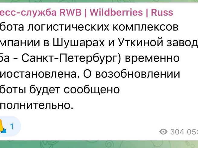 Wildberries временно остановила работу складов в Шушарах и Уткиной заводи | v-peterburge.ru