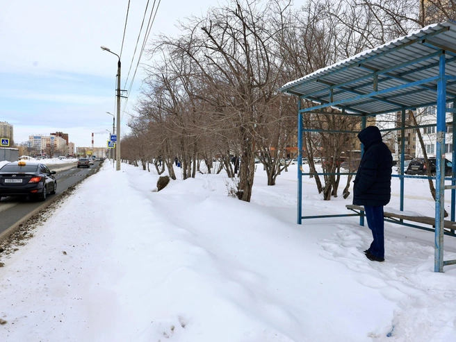 На Северо-Западе встречаются и такие остановки. Пока что они не скользкие. | Источник: Михаил Шилкин