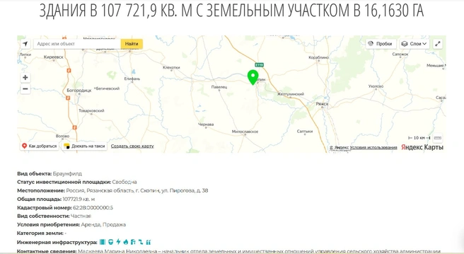 Сейчас эта территория является инвестиционной площадкой, но желающих что-то там открыть, видимо, нет | Источник: сайт «Корпорации развития Рязанской области»