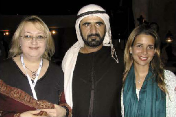 Екатерина Забегина с  правителем Дубая и его  второй женой