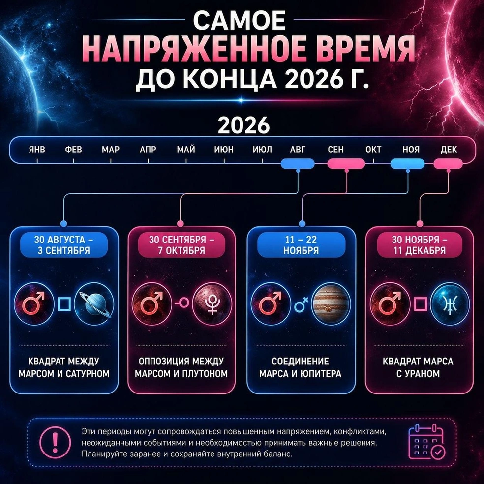 До конца года будет четыре непростых периода | Источник: Тамара Гребенюк