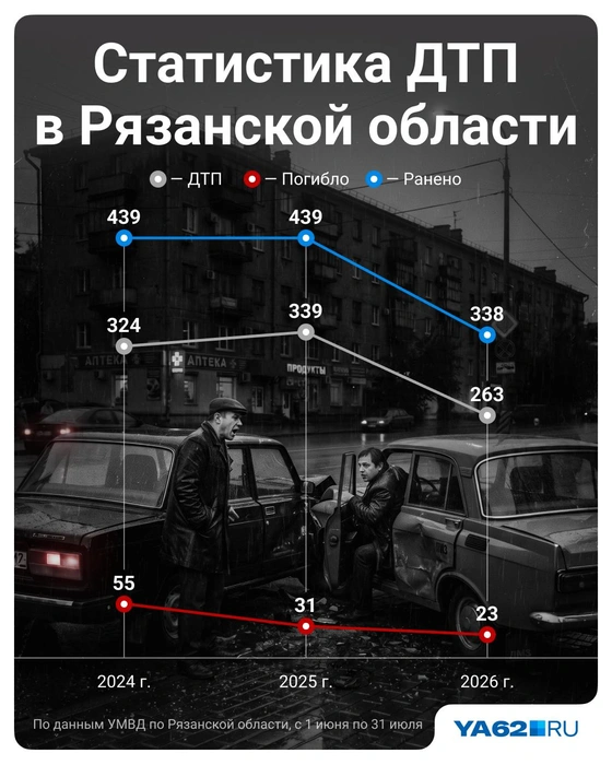 Количество аварий на рязанских дорогах этим летом резко упало | Источник: Полина Авдошина / Городские медиа