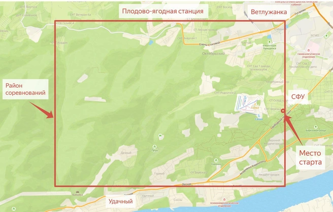 Территория, на которой собирались провести соревнования | Источник: kras-rogaining.ru