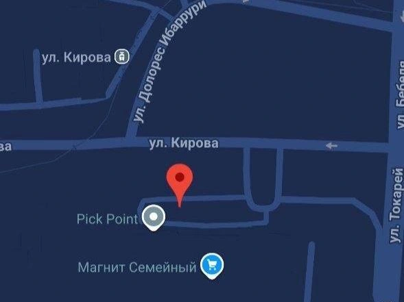 Локация происшествия отмечена на карте. | Источник: читатель E1.RU