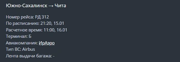Источник: скриншот онлайн-табло аэропорта Читы / aerochita.ru