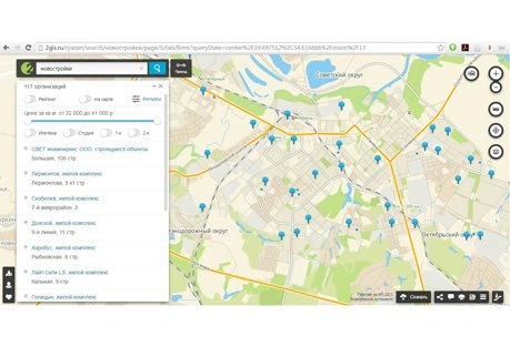 2ГИС разместил информацию о 117 новостройках | ya62.ru