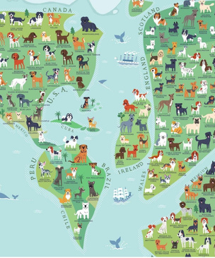 Карта пород собак по странам их происхождения