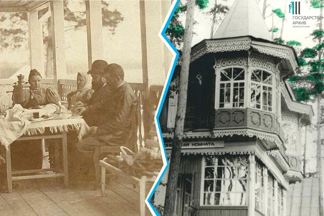Бывшие дачи богатых пермяков (слева) заняли пионерлагеря (справа) и другие организации | Источник: Госархив Пермского края