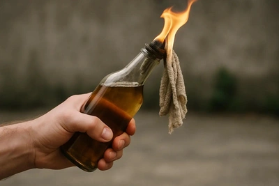 13 лет колонии за бросок коктейля Молотова в полицию