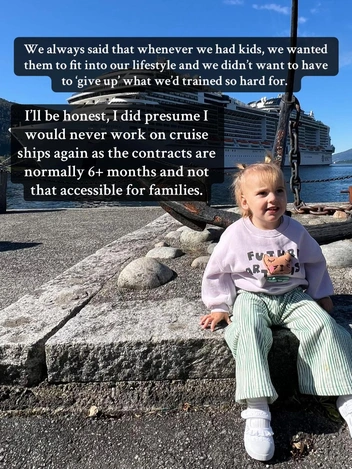 29-летний отец работает вахтой на круизном лайнере. Это не помешало ему подарить дочке счастливое детство