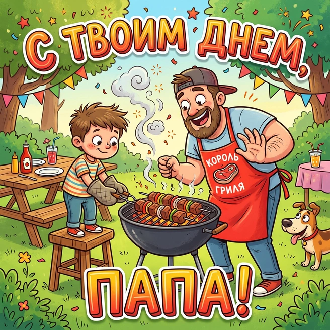 С Днем отца самого крутого эксперта по диванному отдыху и шашлыкам! Здоровья тебе, пап! | Источник: Городские медиа