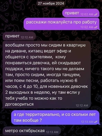 Один из Telegram-каналов опубликовал переписку, в которой якобы обсуждают условия работы | Источник: «Анонимный Новосибирск» / t.me