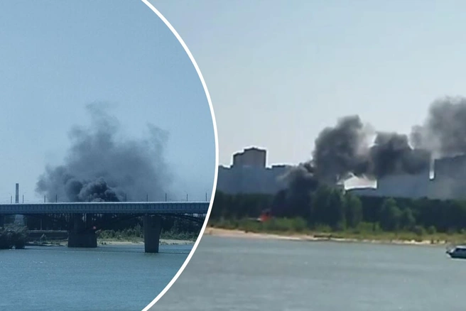 Дым заметили новосибирцы из разных точек города | Источник: читатели НГС