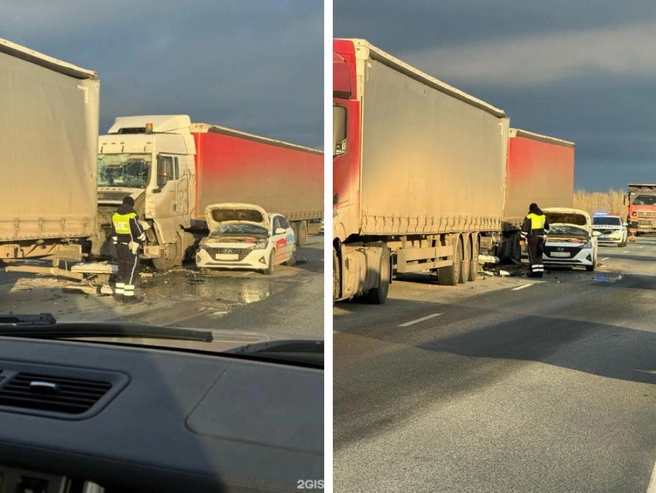 На фотографии изображен автомобиль Hyundai, попавший в аварию. | Источник: 2ГИС / Ксения Георгелаш