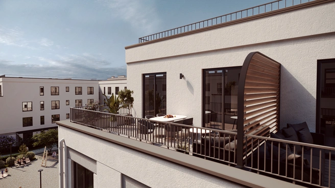 В квартирах SKY LOFT — роскошные панорамные окна, почти четырехметровые потолки и выход на личную террасу | Источник: «Эстетика»