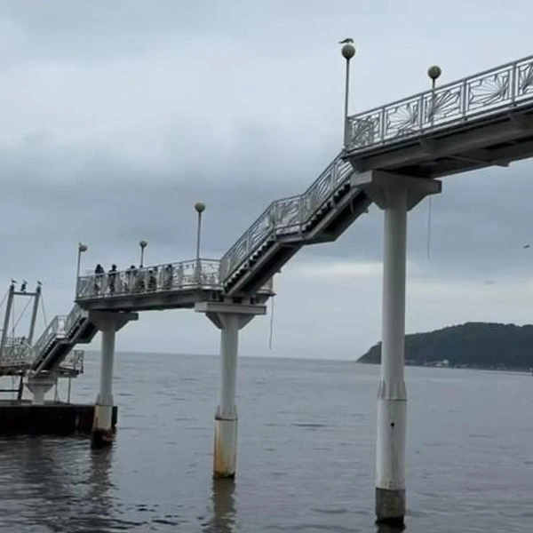 На пляже в Приморье рухнул пешеходный мост — в море упали около 20 туристов