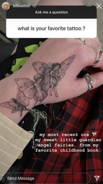 Фото №4 - Имя, дракон и феи: полный гид по татуировкам Билли Айлиш