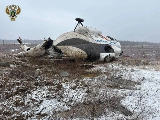 Следователи устанавливают причины жесткой посадки вертолета Ми-8Т в Усинске | Источник: Западно-Сибирская транспортная прокуратура / Telegram
