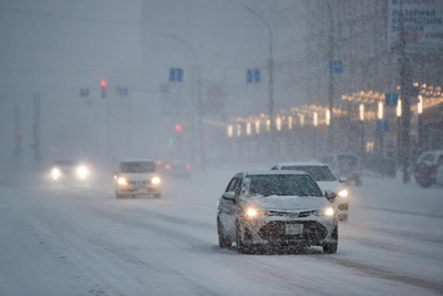Мороз до -32 градусов и метель в Новосибирске