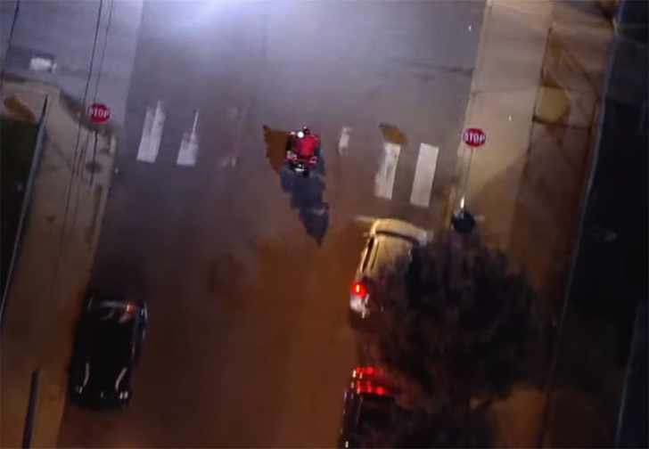 Как выглядит с вертолета настоящая полицейская погоня в духе голливудских боевиков (видео)