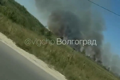 Пожар в Кировском районе Волгограда попал на видео
