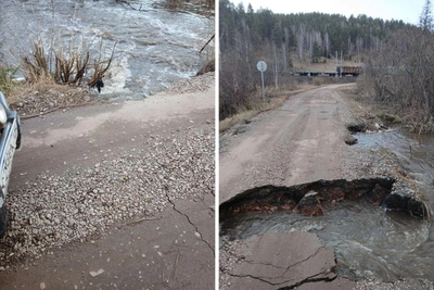 Под Красноярском размыло дорогу к дачам