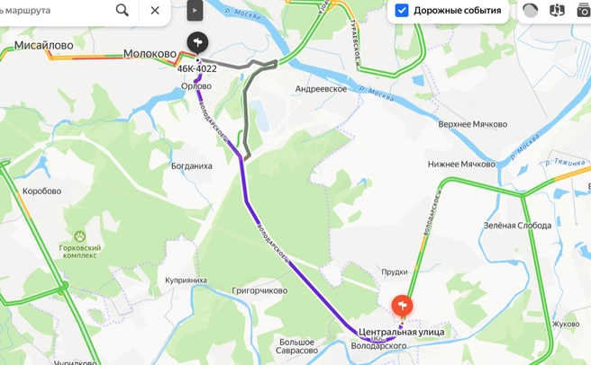 Работы проведут и на участке дороги М-5 «Урал»&nbsp;— п. Володарского&nbsp;— Каширское шоссе | Источник: «Яндекс Карты»