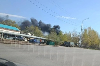 Сильный пожар в Черниковке Уфы