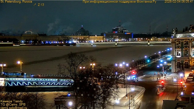 В Петербурге морозное утро, почти -14 | Источник: кадр супервидовой веб-камеры
