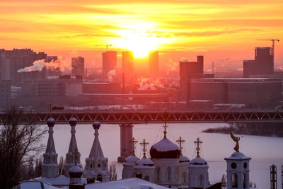 January's Enchanting Sunsets in Nizhny Novgorod