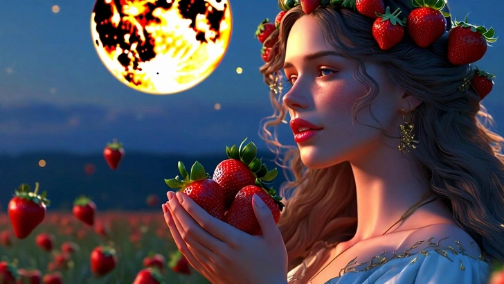 Клубничное полнолуние 2025 | Источник: Shutterstock AI/Fotodom.ru