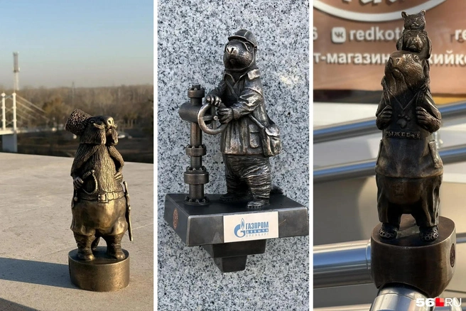 В Оренбурге установили еще трех бронзовых байбаков | Источник: Николай Сальников / 56.RU