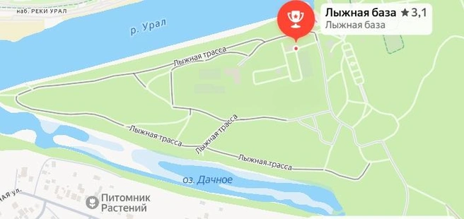Маршрут будущей лыжной трассы | Источник: Скрин с приложения 2ГИС