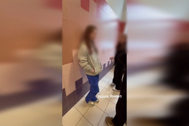 В Ленобласти возбудили дело после хлестания школьницы мокрыми тряпками | Источник: стоп-кадр видео из Telegram-канала «Наше Янино»