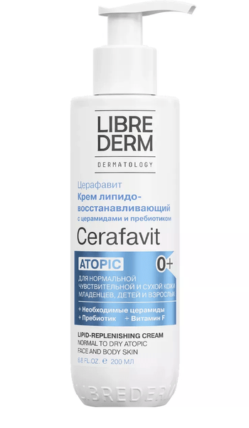 Крем Librederm липидовосстанавливающий церамиды-пребиотик для лица и тела 0+