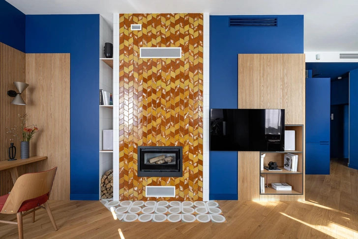 Панели настенные, Academy. Керамогранит, Equipe. Изразцы на камине, Line Ceramic.  | Источник: Наталья Градусова