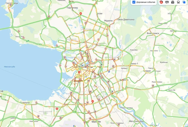 Петербург перед выходными сковали страшные пробки. Водителям мало где не придется ждать | www.fontanka.ru